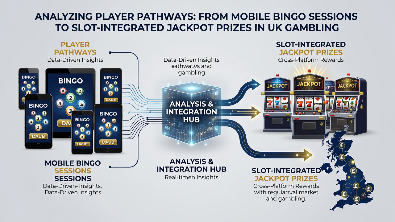 Screenshot sequence showing a player moving from a bingo lobby into a slot game with integrated jackpot display on a UK mobile app